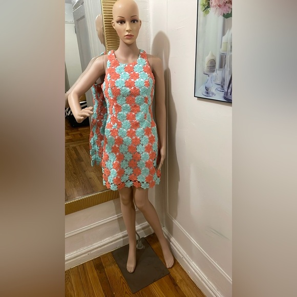 Lilly Pulitzer Floral Sleeveless Dress in Blue and Orange - Picture 11 of 16